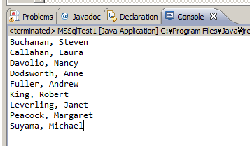 JDBC を利用した MS SQL Server への接続