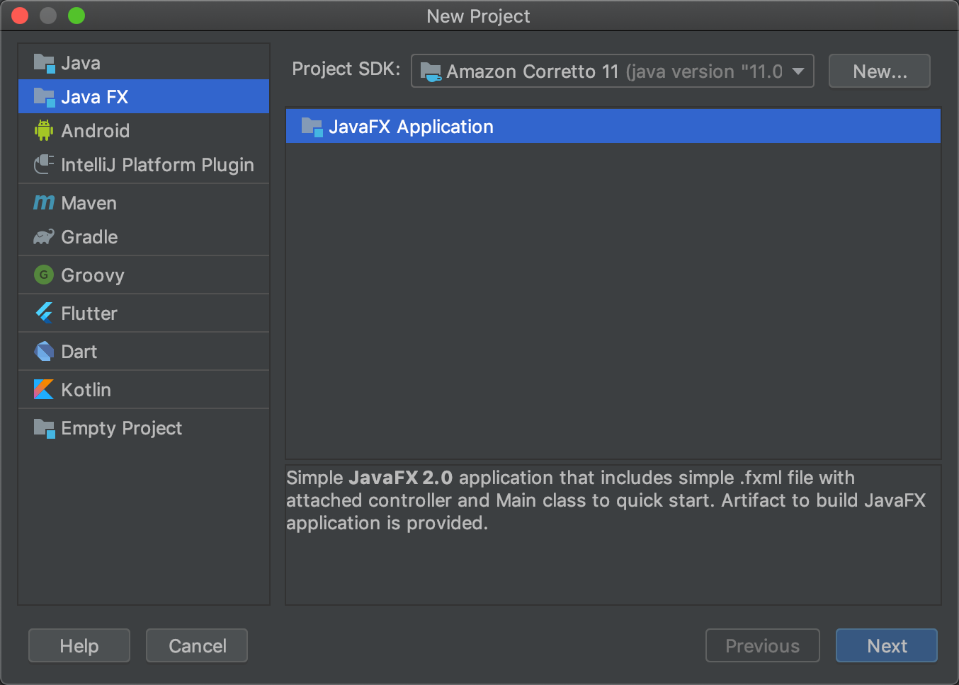 IntelliJ で JavaFX 11 アプリケーションを開発するための設定 1