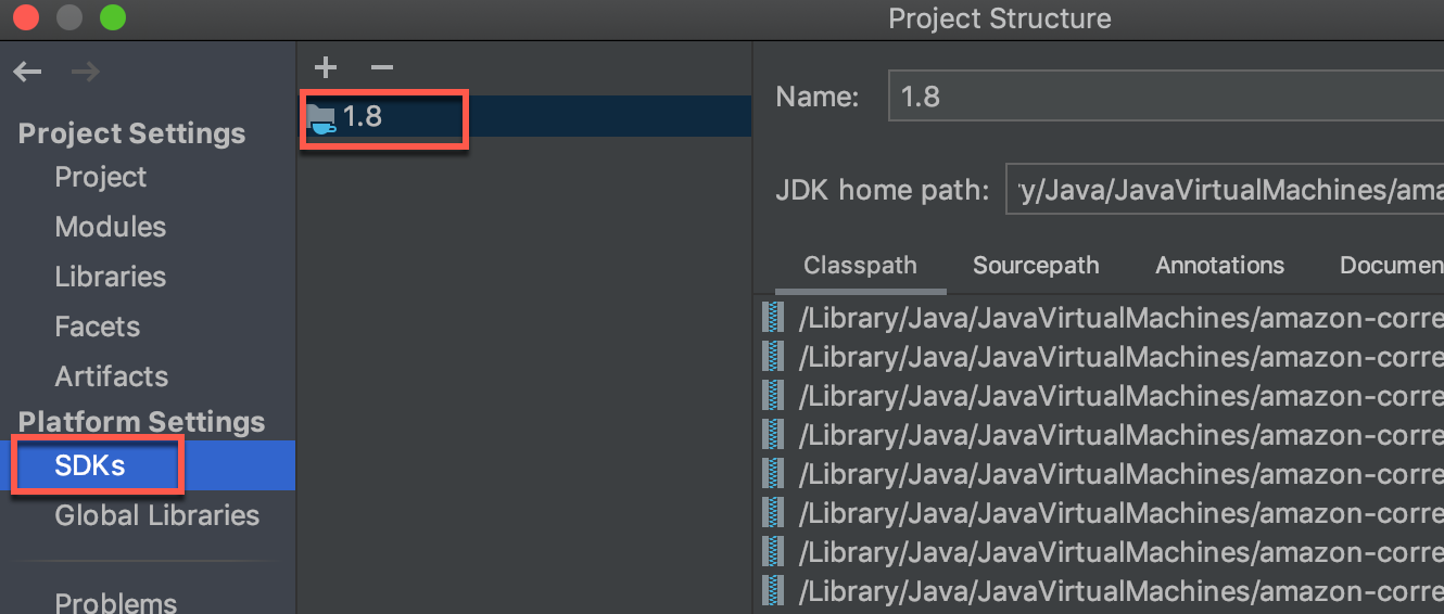 IntelliJ での JDK の設定
